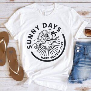 Sunny Days White Short Sleeve Graphic Tshirt